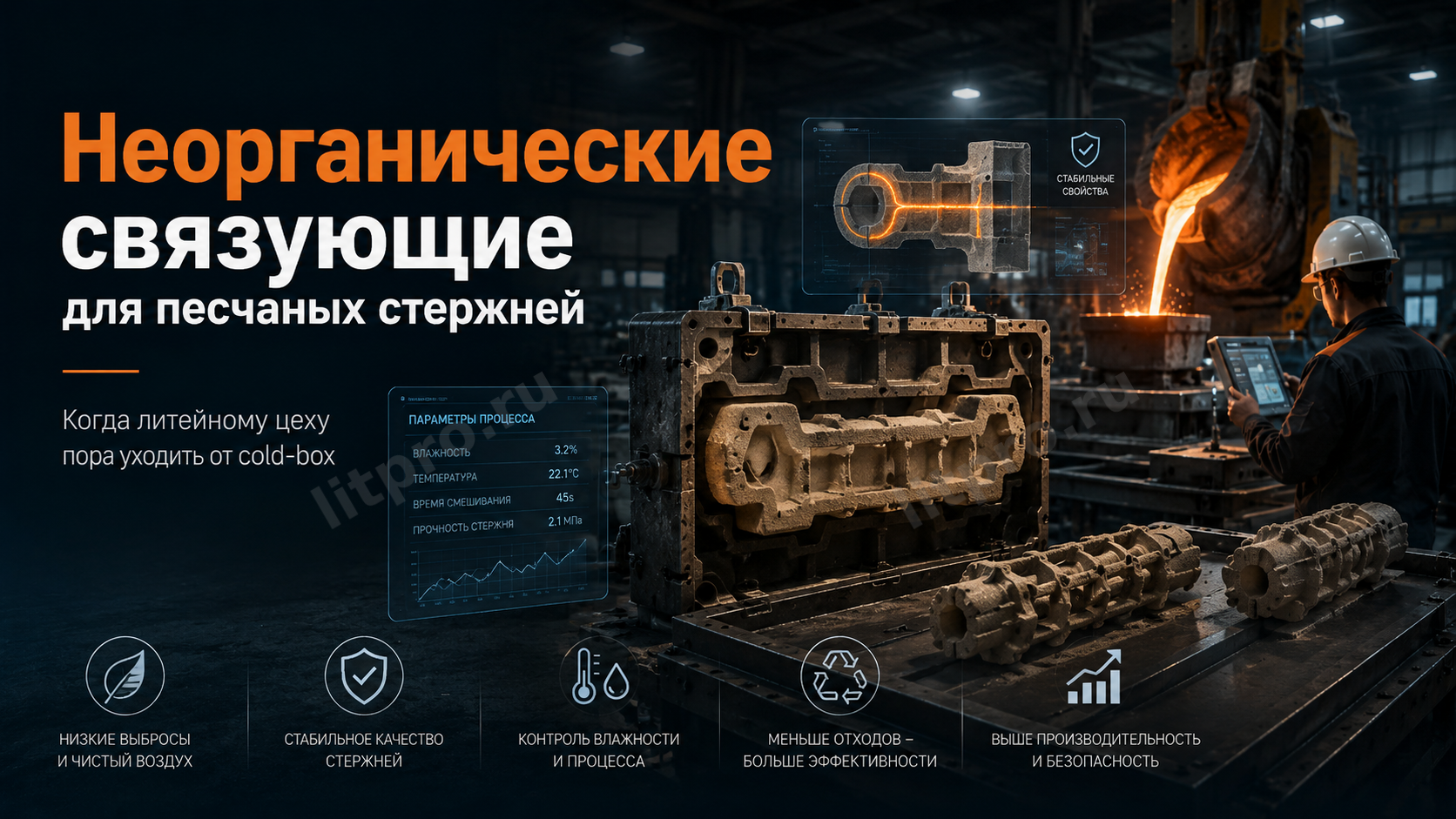 Неорганические связующие для песчаных стержней